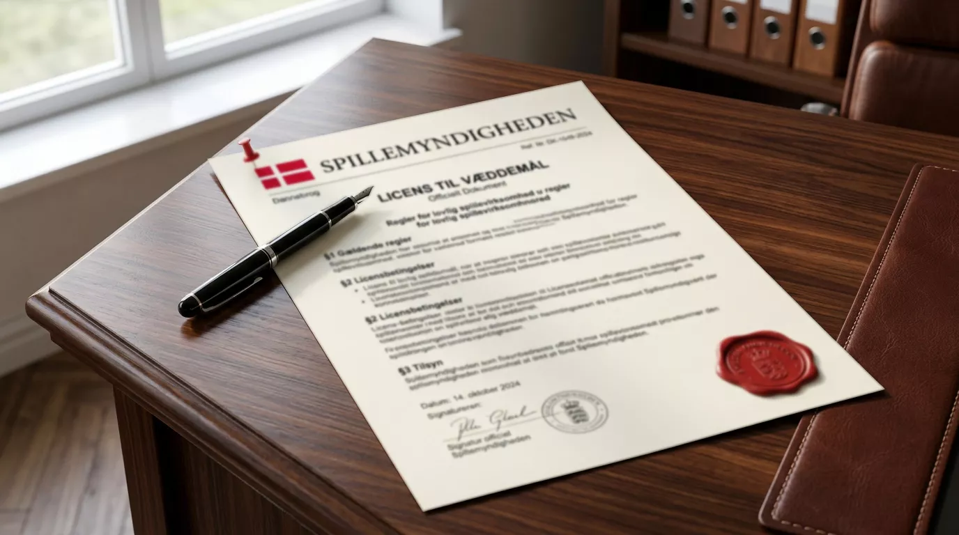 Officielt dansk licens-dokument fra Spillemyndigheden
